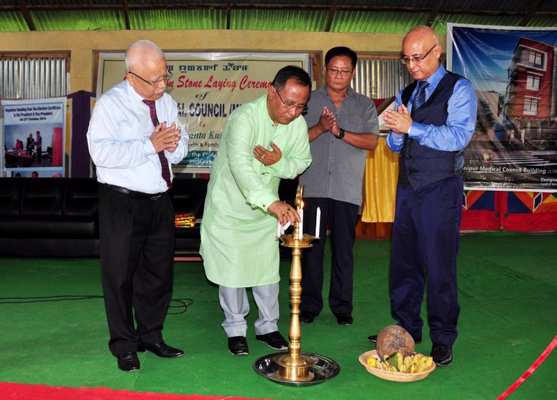 HEALTH MINISTER LAID FOUNDATION STONE OF MANIPUR MEDICAL COUNCIL BUILDING