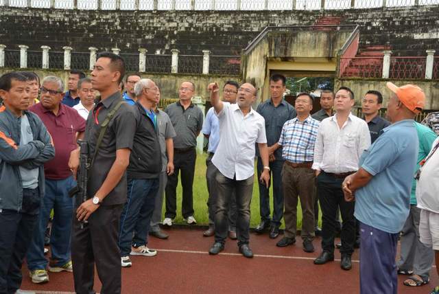 CHIEF MINISTER INSPECTS KHUMAN LAMPAK SPORTS COMPLEX