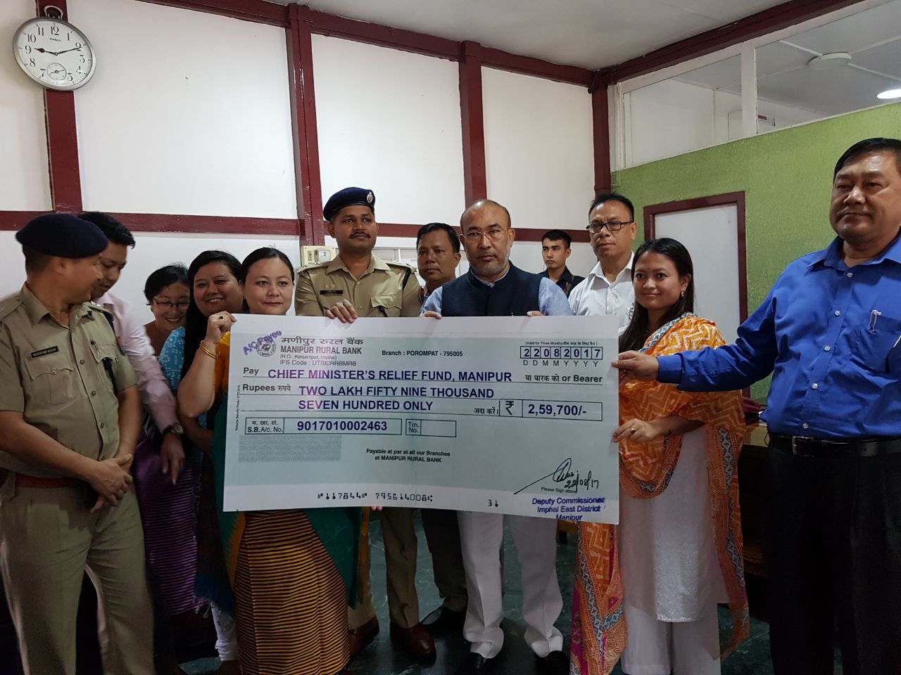 DONATION TO CHIEF MINISTER’S RELIEF FUND