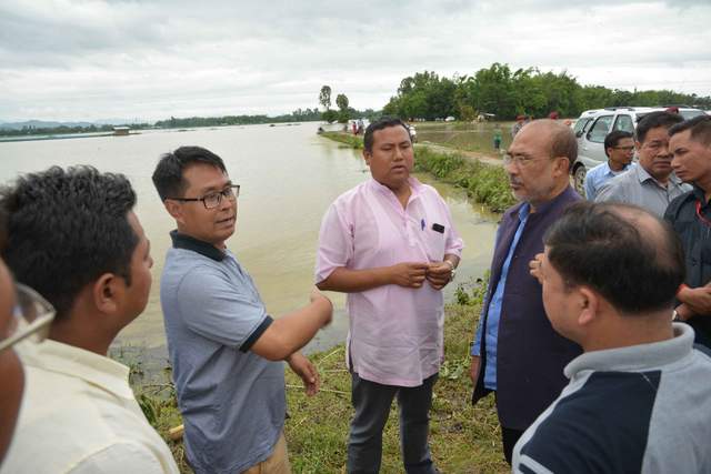 CM INSPECTS FLOOD AFFECTED AREAS IN IMPHAL EAST, IMPHAL WEST AND BISHNUPUR DISTRICTS
