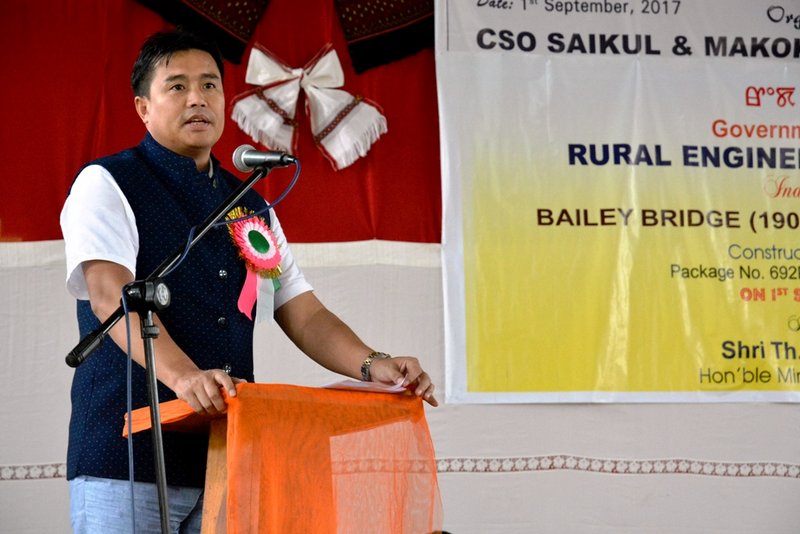 MIN BISWAJIT INAUGURATES MAKOKCHING IRIL RIVER BAILEY BRIDGE